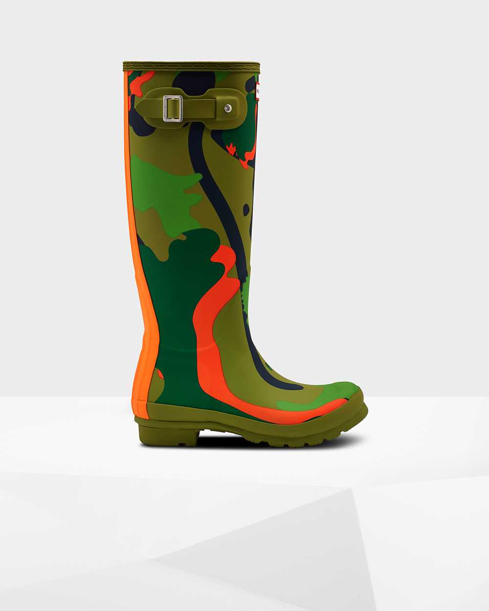 Hunter Original Tall Rockpool Camo Women's Rain Boots NZ-18410V Green Camo